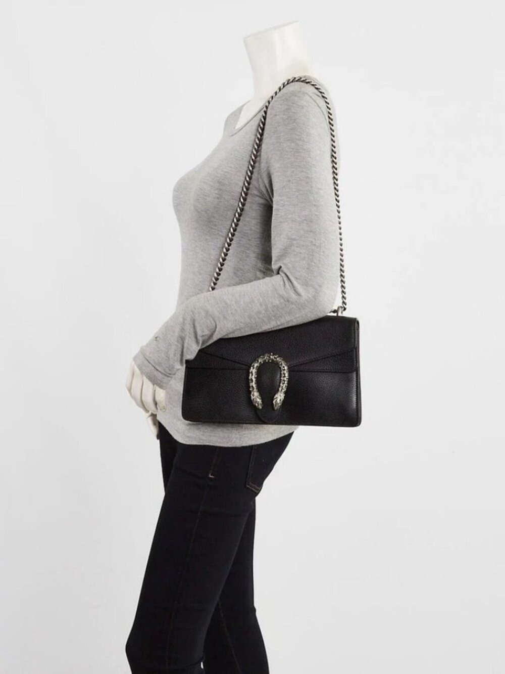 Gucci Black Leather Dionysus Small Shoulder Bag